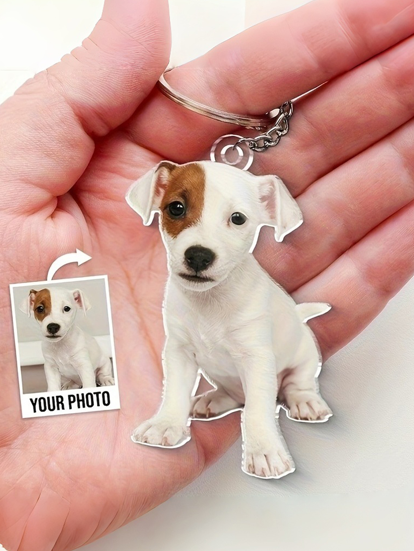 2D Flat, 1 Custom Photo Keychain - Personalized Pet, Birthday, or Holiday Gift